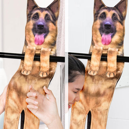 Funny German Shepherd Puppy Dog Hand Towels for Bathroom Kitchen